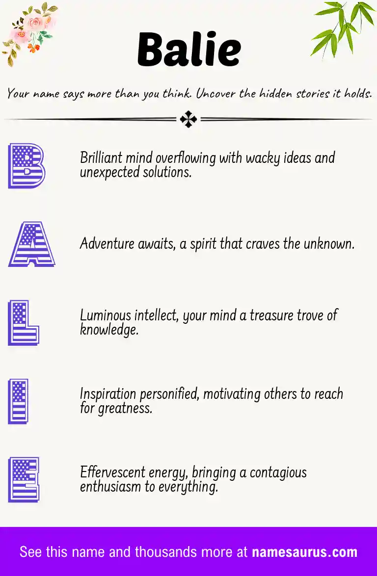Acrostic poem about Balie.