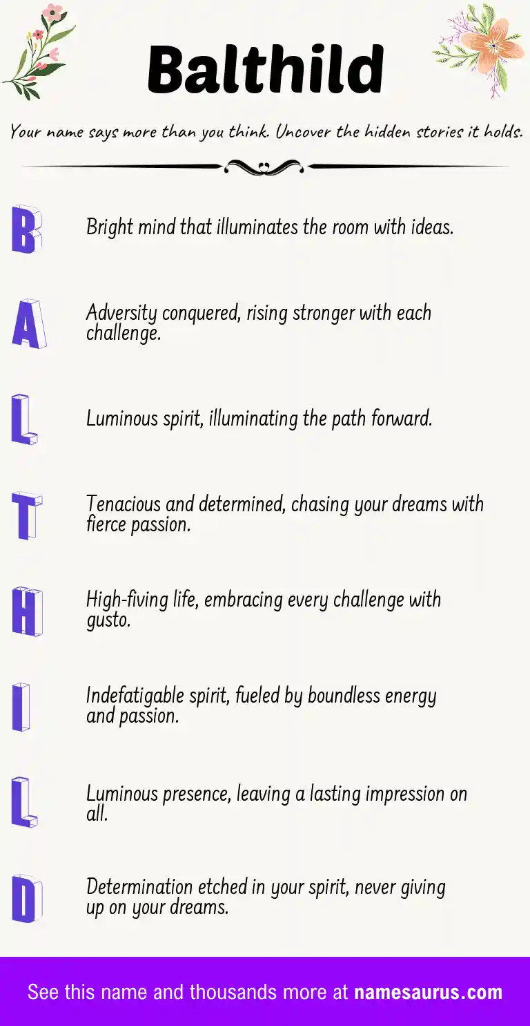 Acrostic poem about Balthild.
