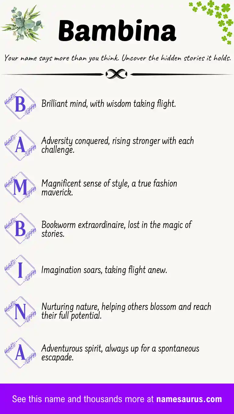 Acrostic poem about Bambina.
