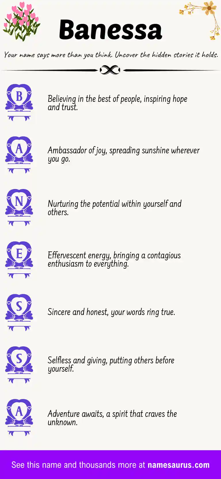 Acrostic poem about Banessa.