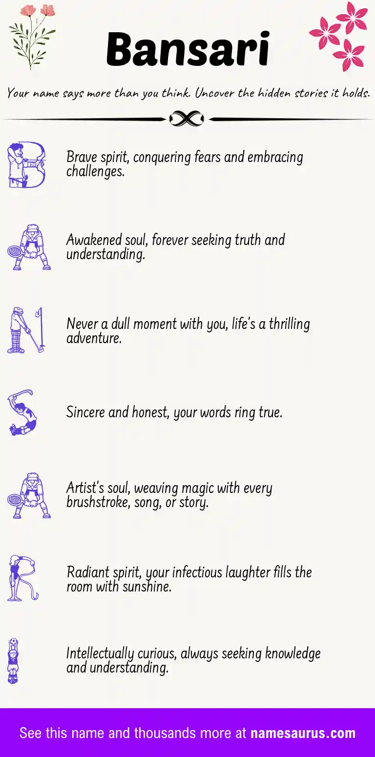 Acrostic poem about Bansari.