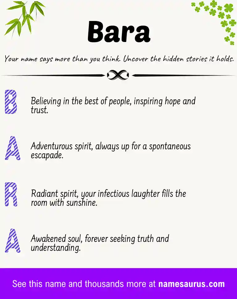 Acrostic poem about Bara.
