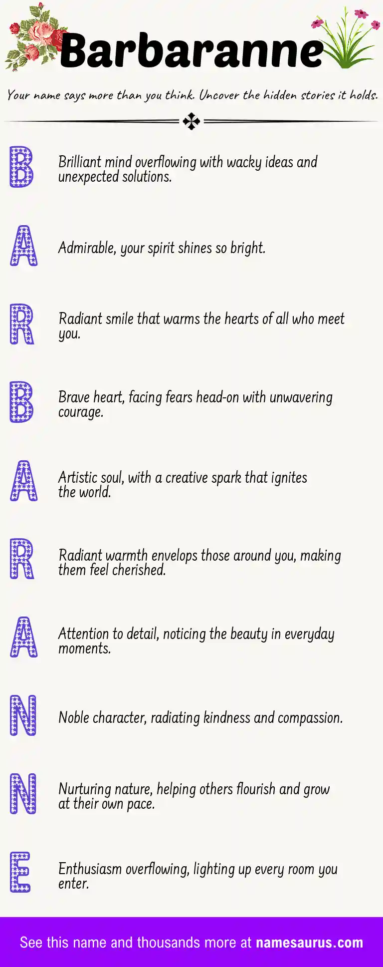 Acrostic poem about Barbaranne.