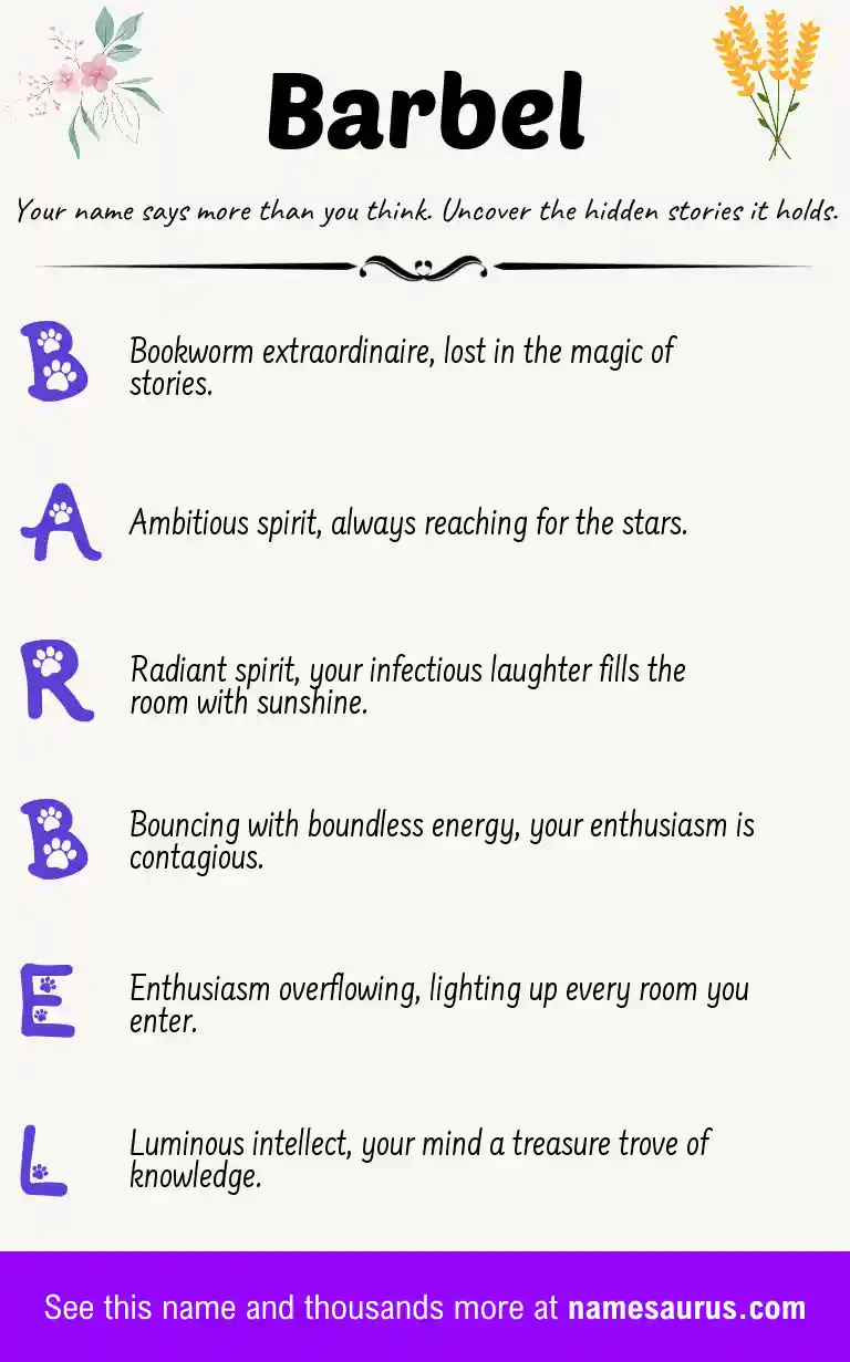 Acrostic poem about Barbel.