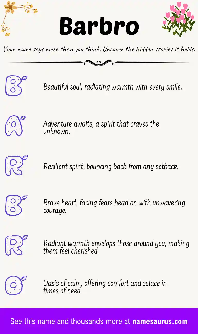 Acrostic poem about Barbro.