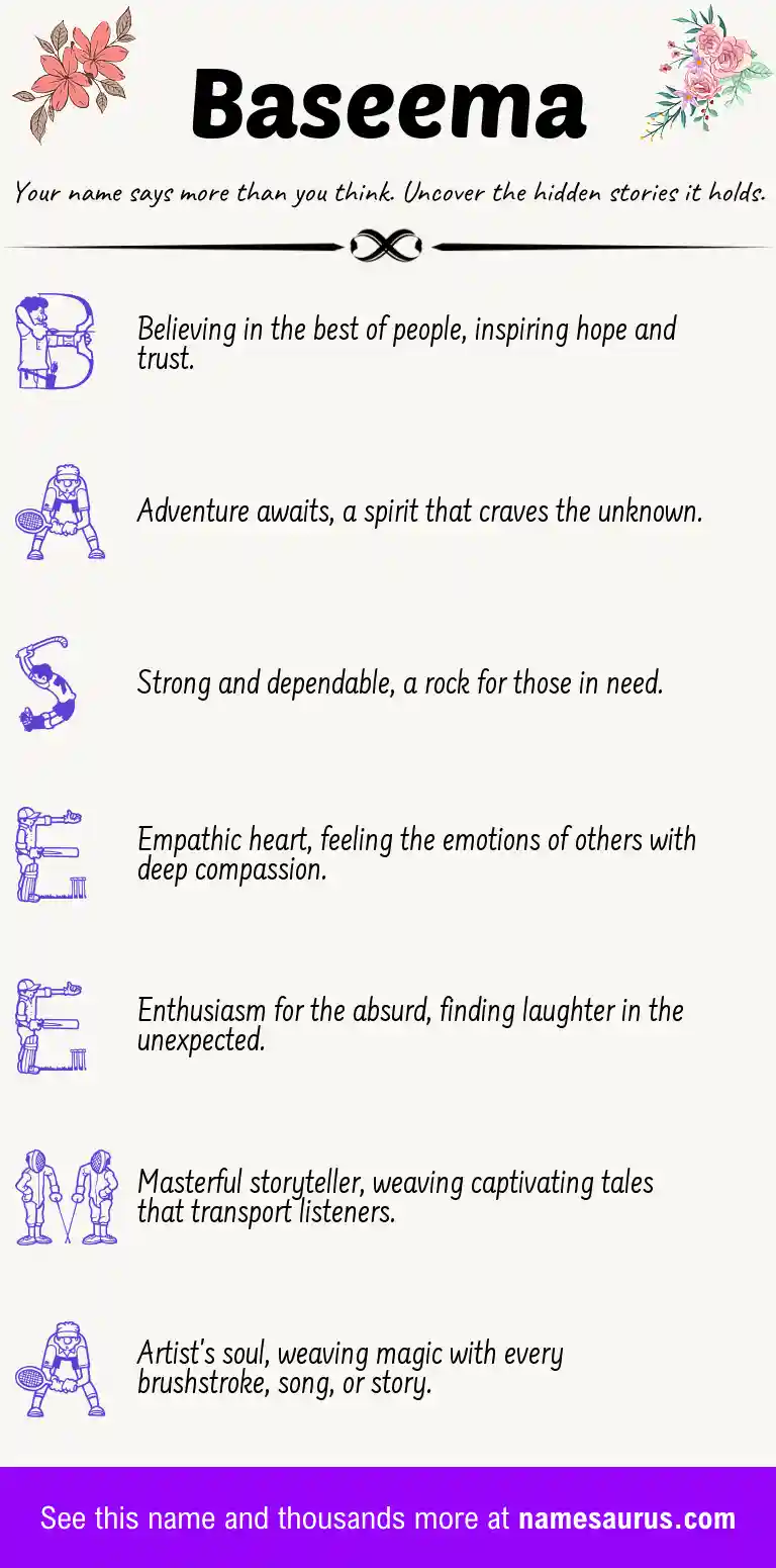 Acrostic poem about Baseema.
