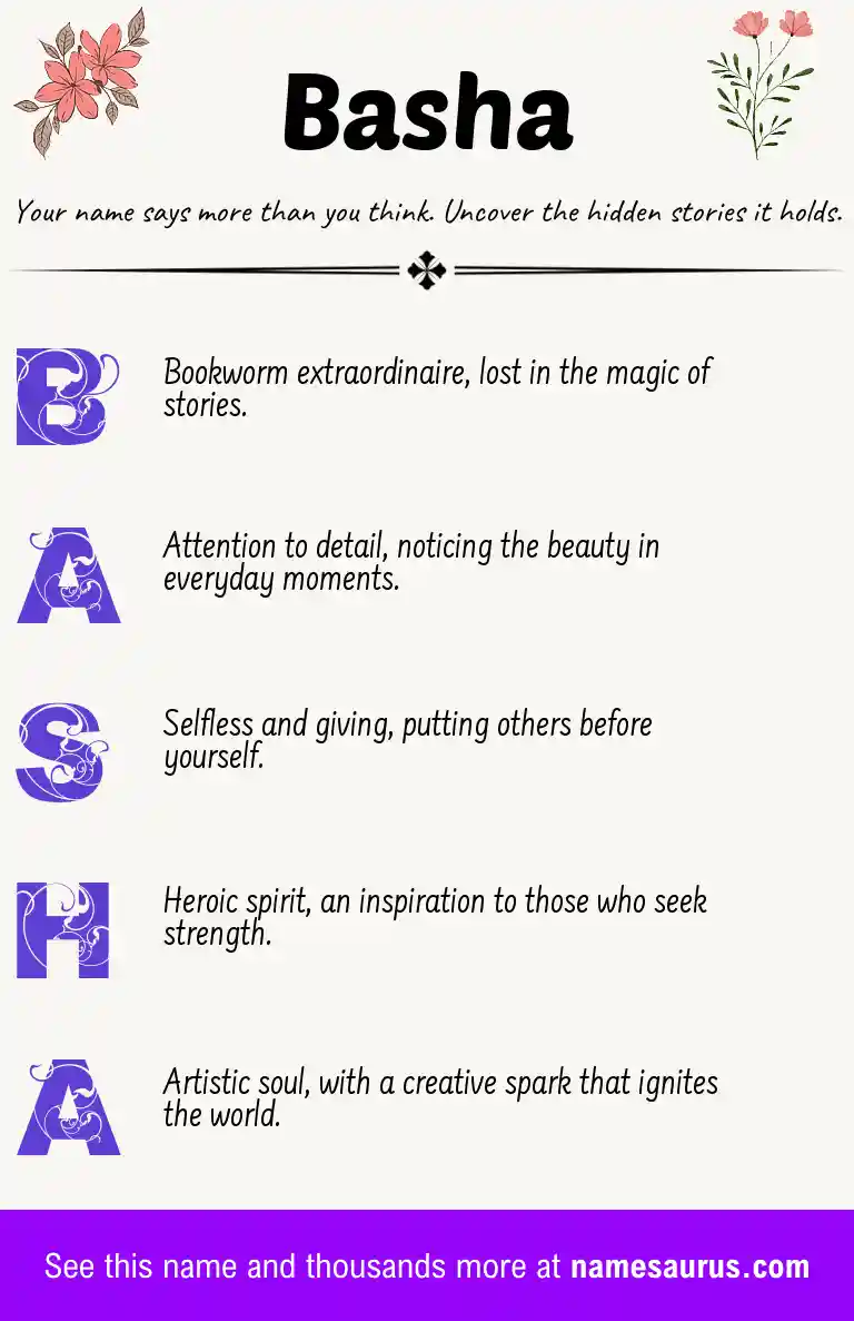 Acrostic poem about Basha.