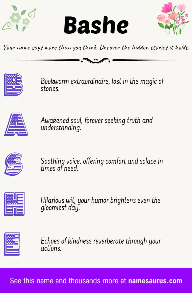 Acrostic poem about Bashe.