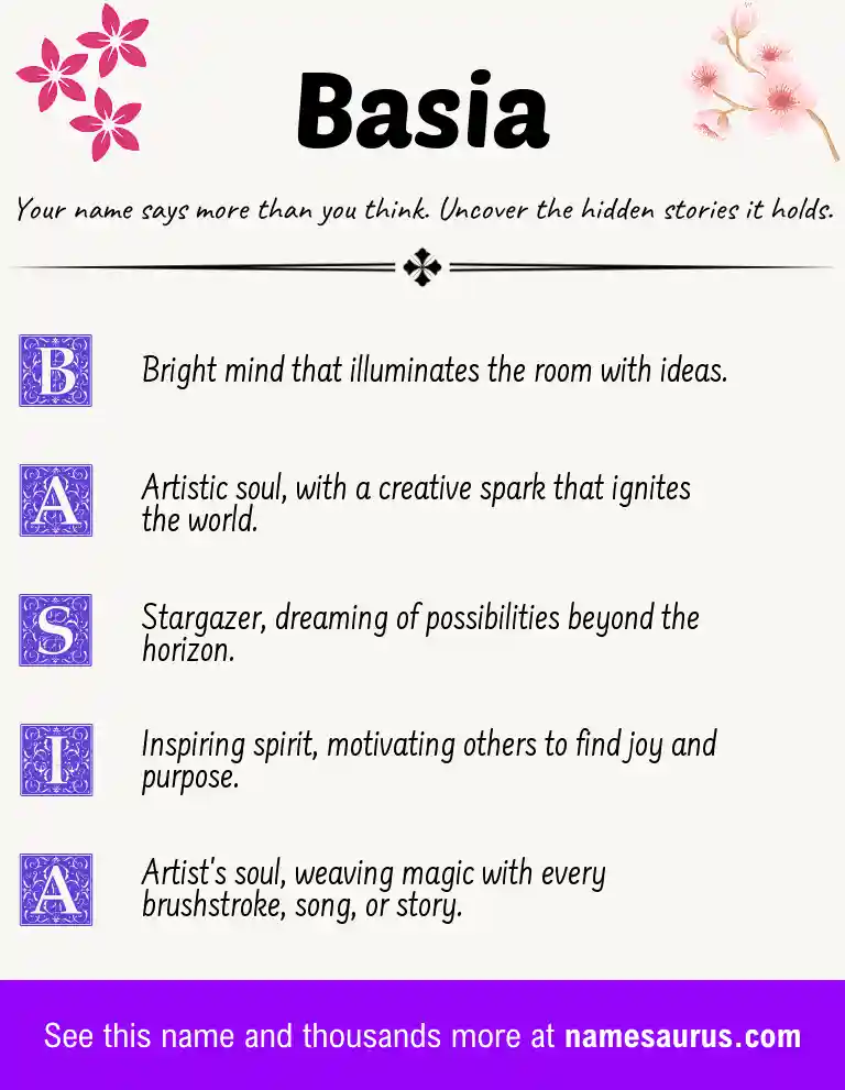 Acrostic poem about Basia.