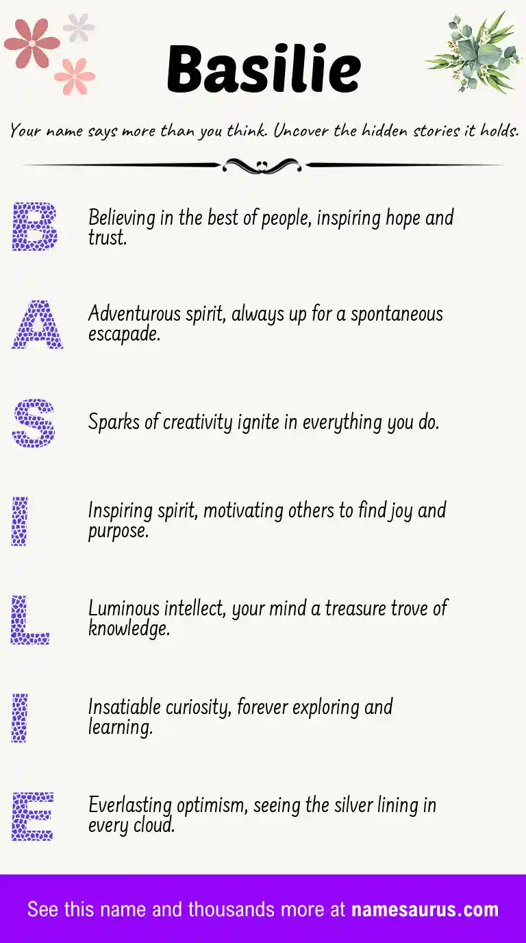Acrostic poem about Basilie.