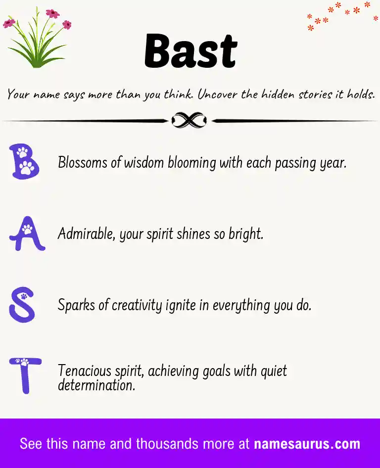 Acrostic poem about Bast.