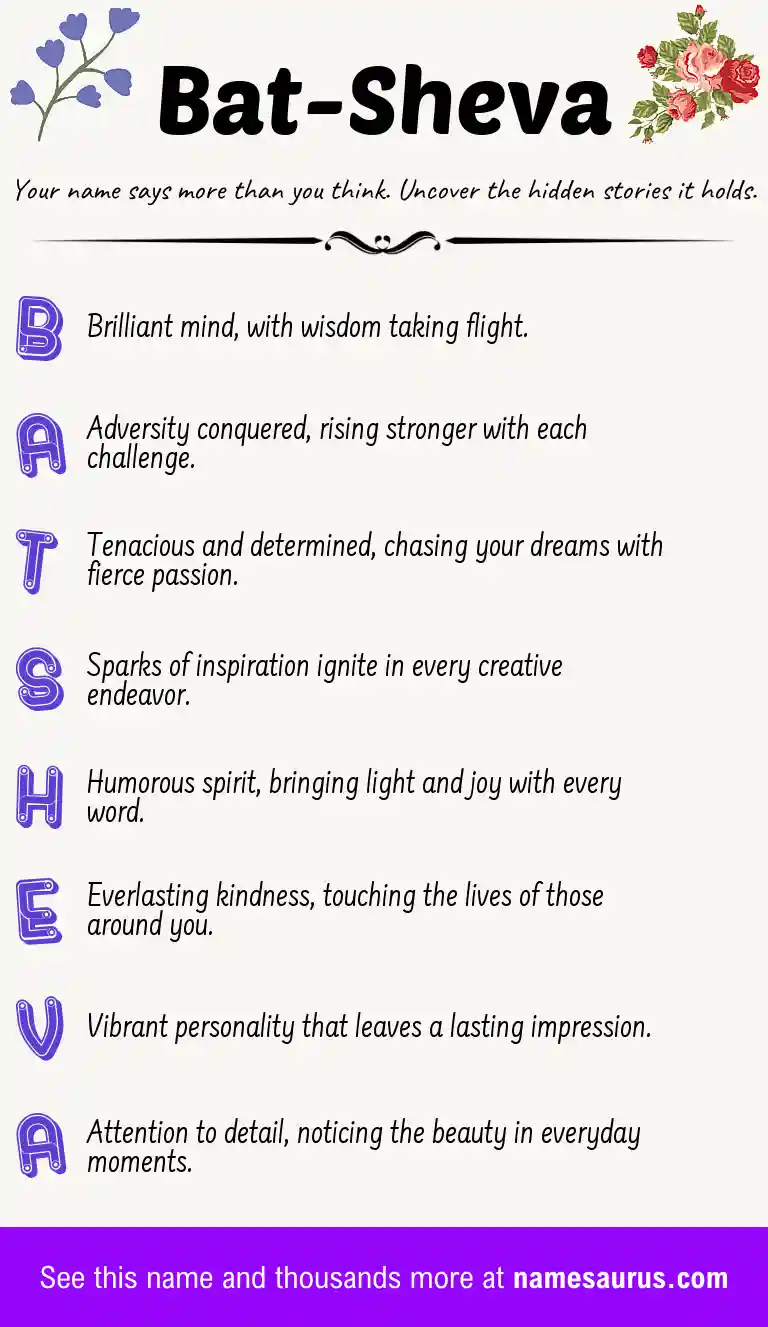Acrostic poem about Bat-Sheva.