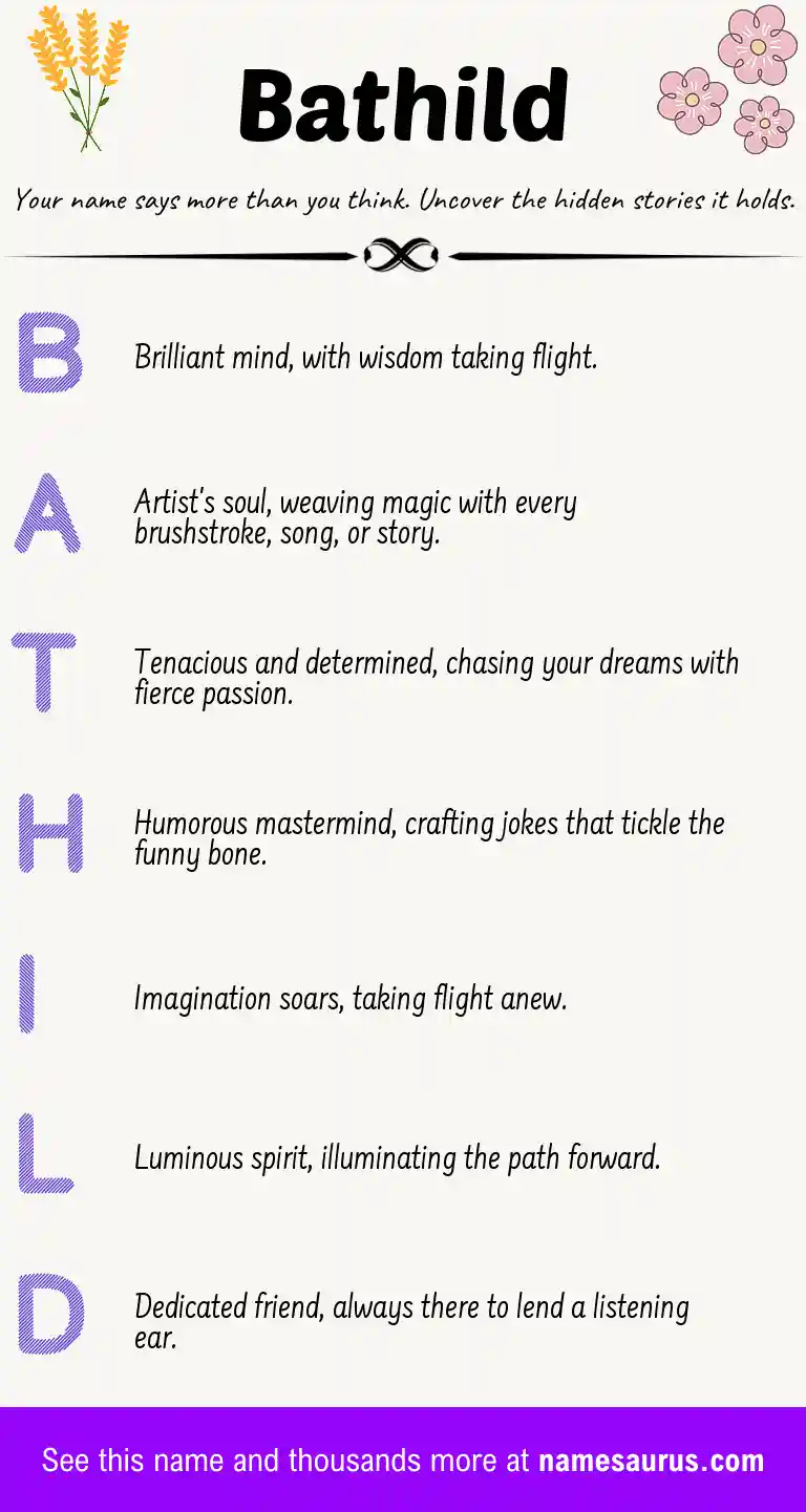 Acrostic poem about Bathild.