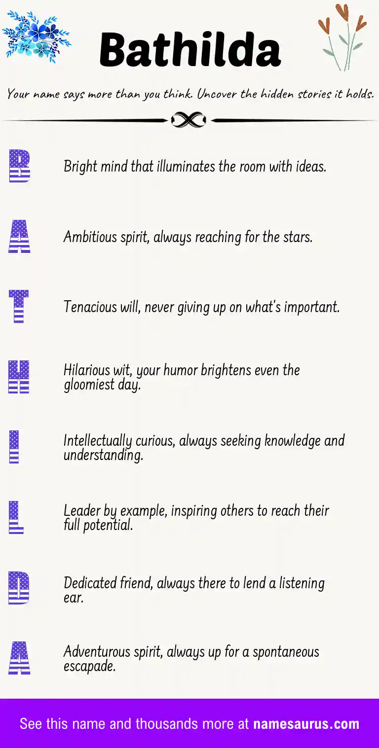 Acrostic poem about Bathilda.