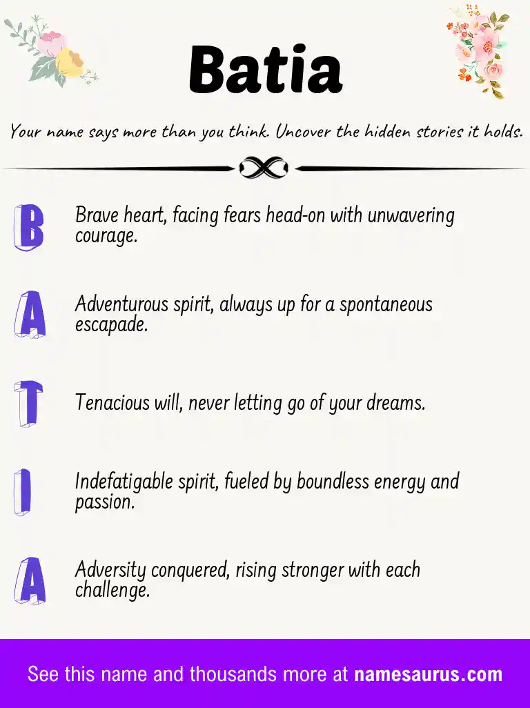 Acrostic poem about Batia.