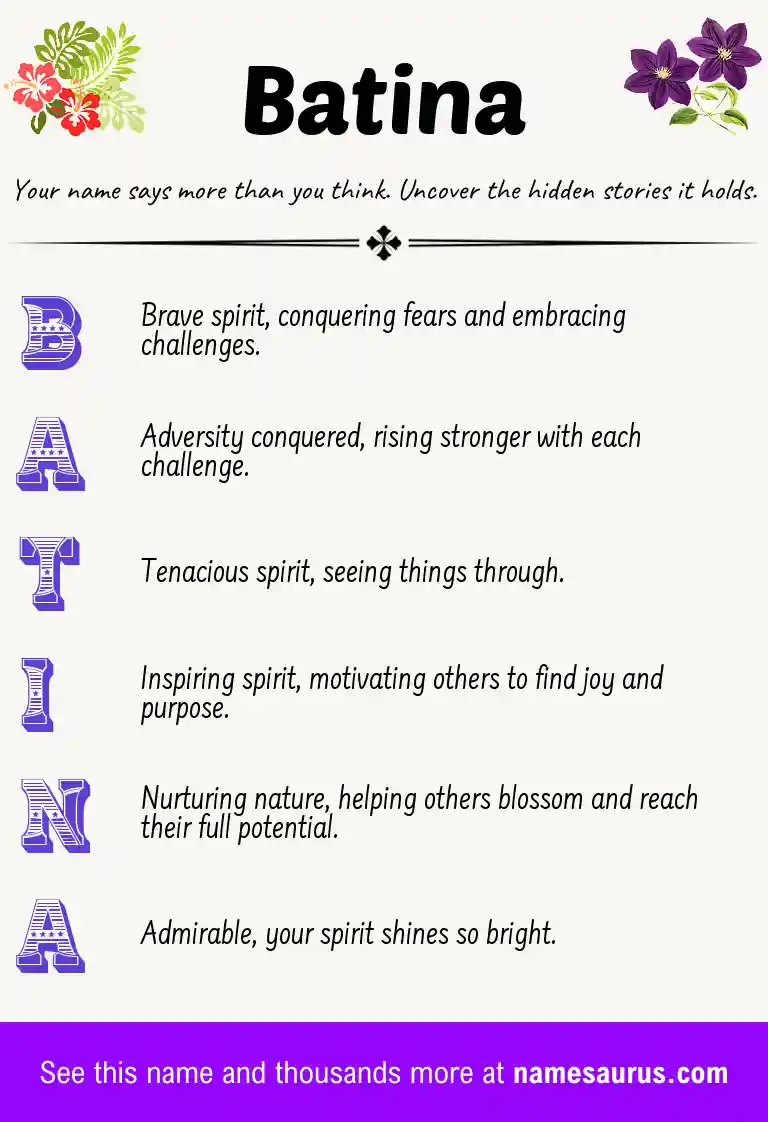 Acrostic poem about Batina.