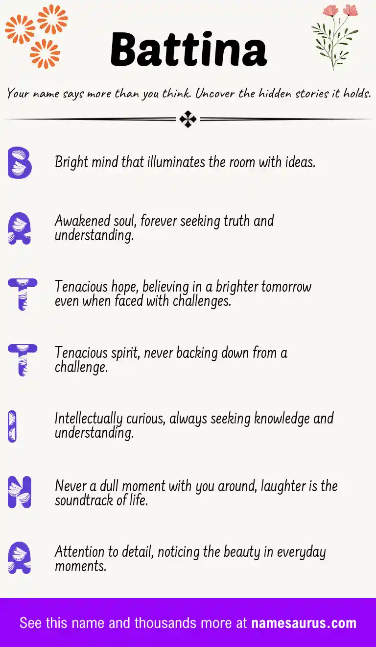 Acrostic poem about Battina.