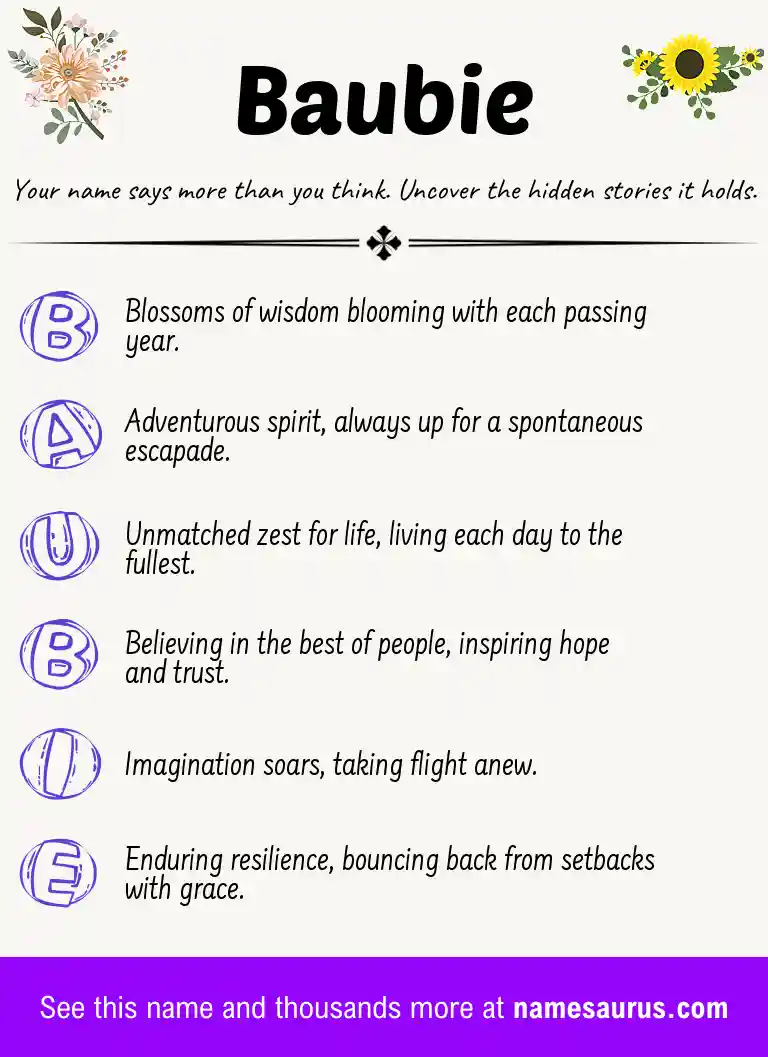 Acrostic poem about Baubie.