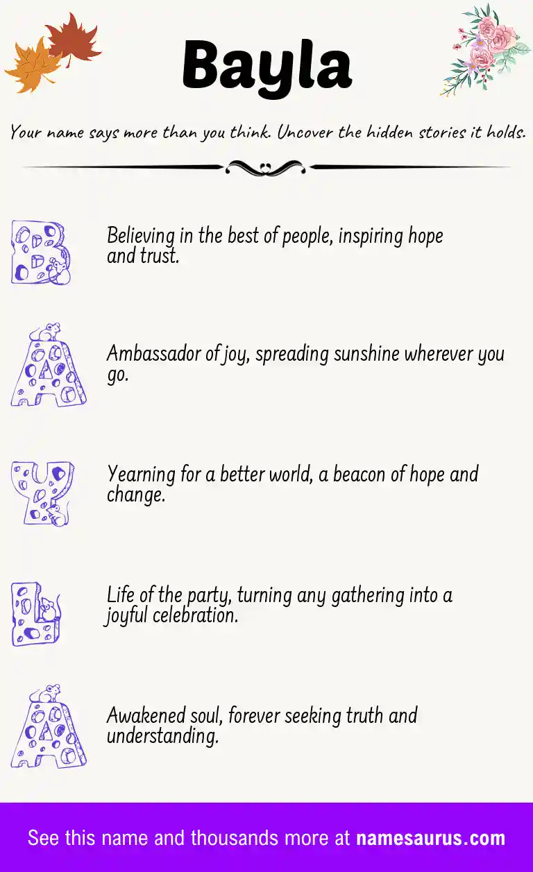 Acrostic poem about Bayla.