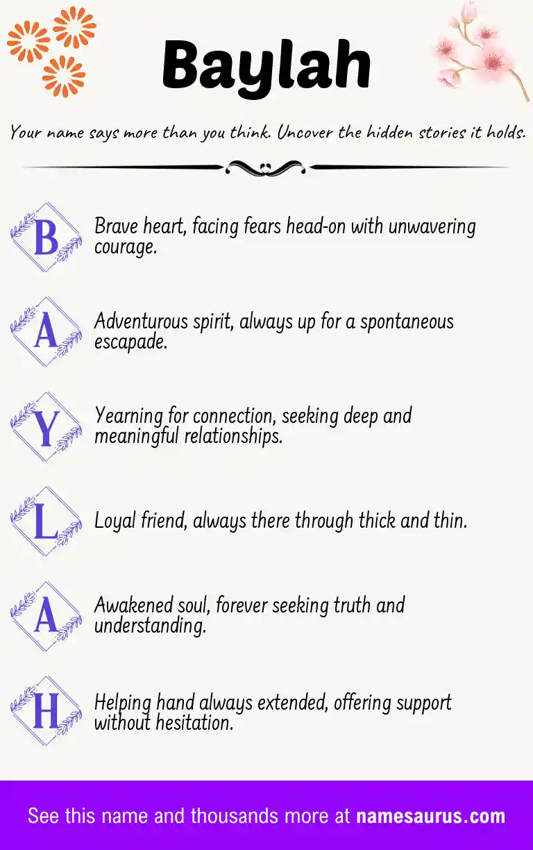 Acrostic poem about Baylah.