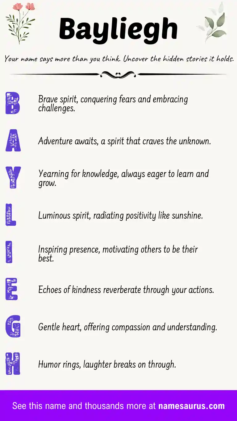 Acrostic poem about Bayliegh.