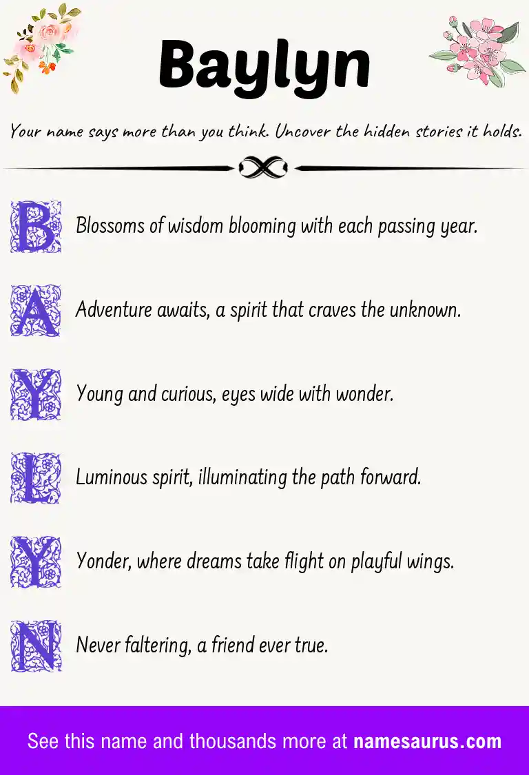 Acrostic poem about Baylyn.