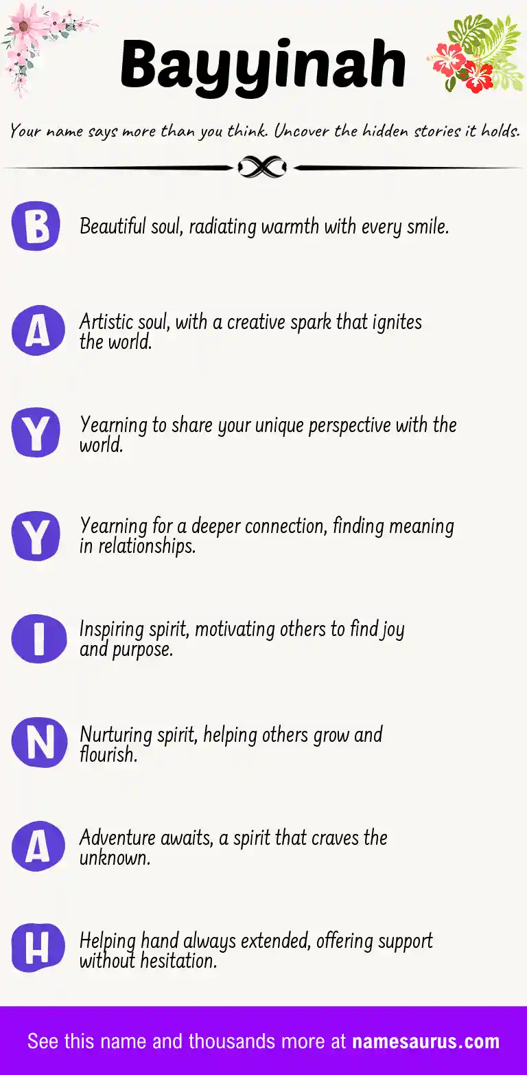 Acrostic poem about Bayyinah.