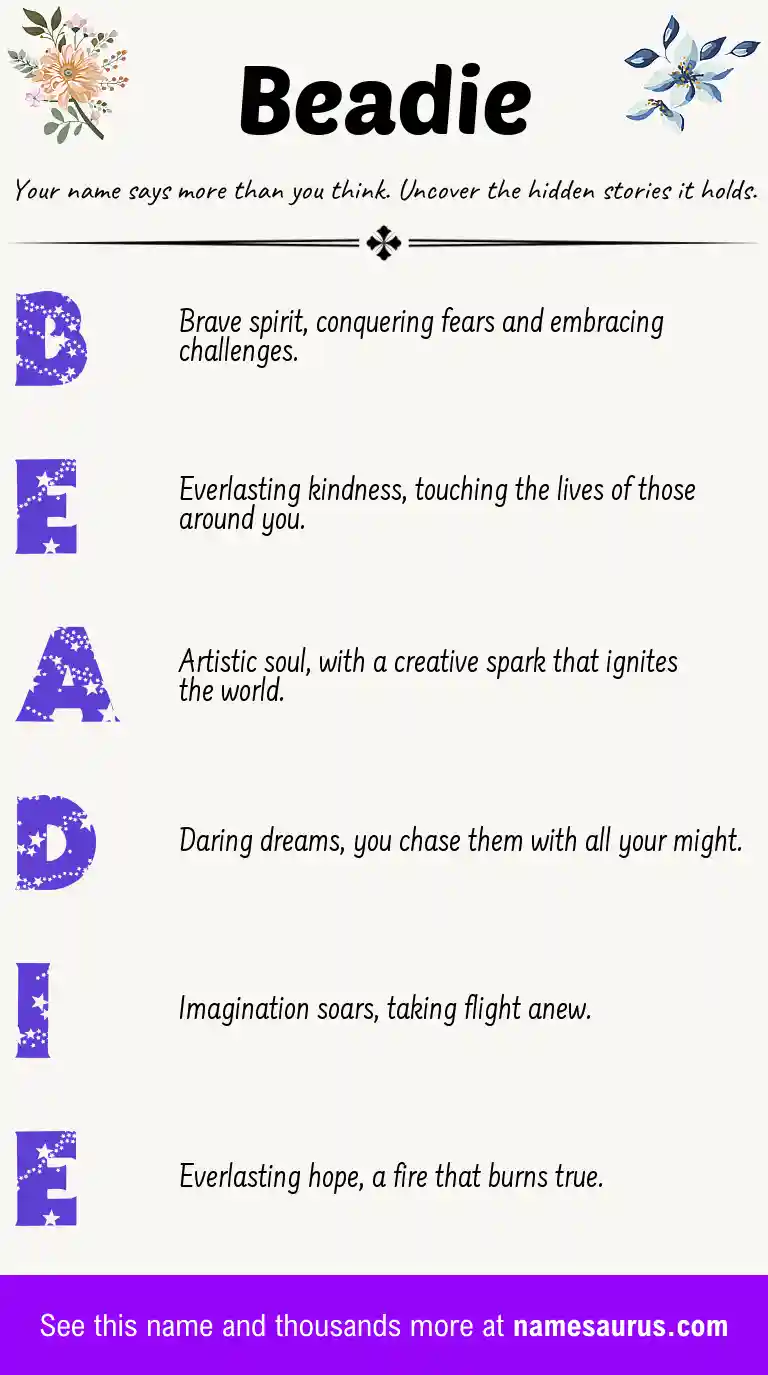 Acrostic poem about Beadie.