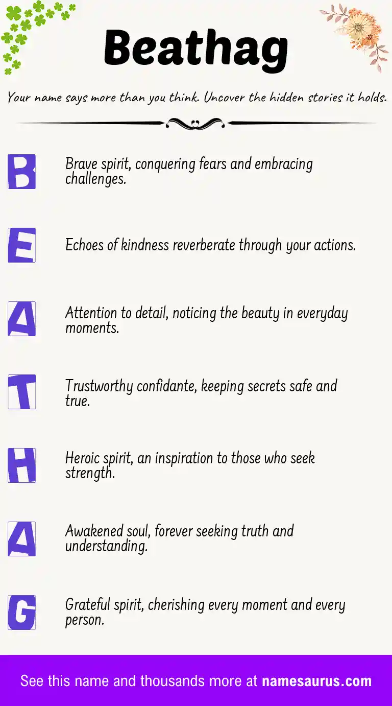 Acrostic poem about Beathag.