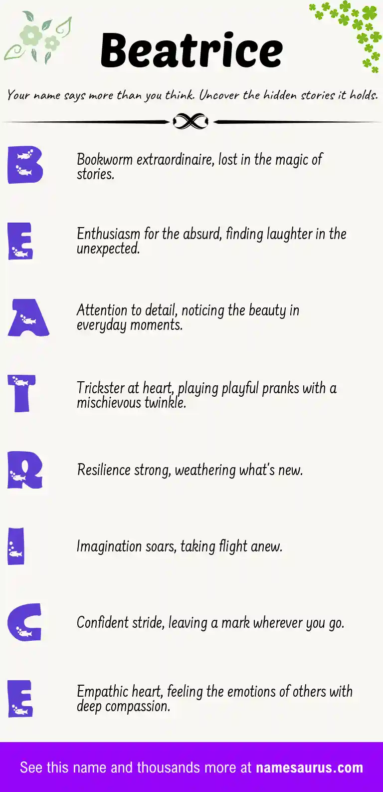 Acrostic poem about Beatrice.