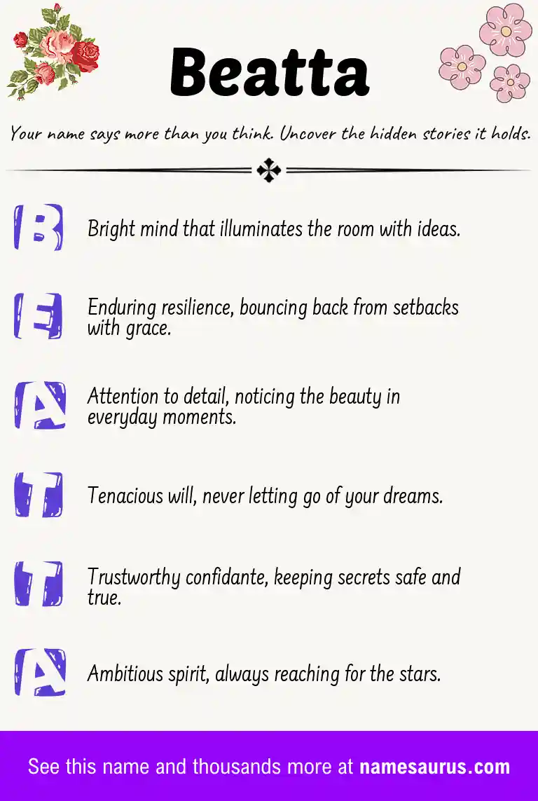 Acrostic poem about Beatta.
