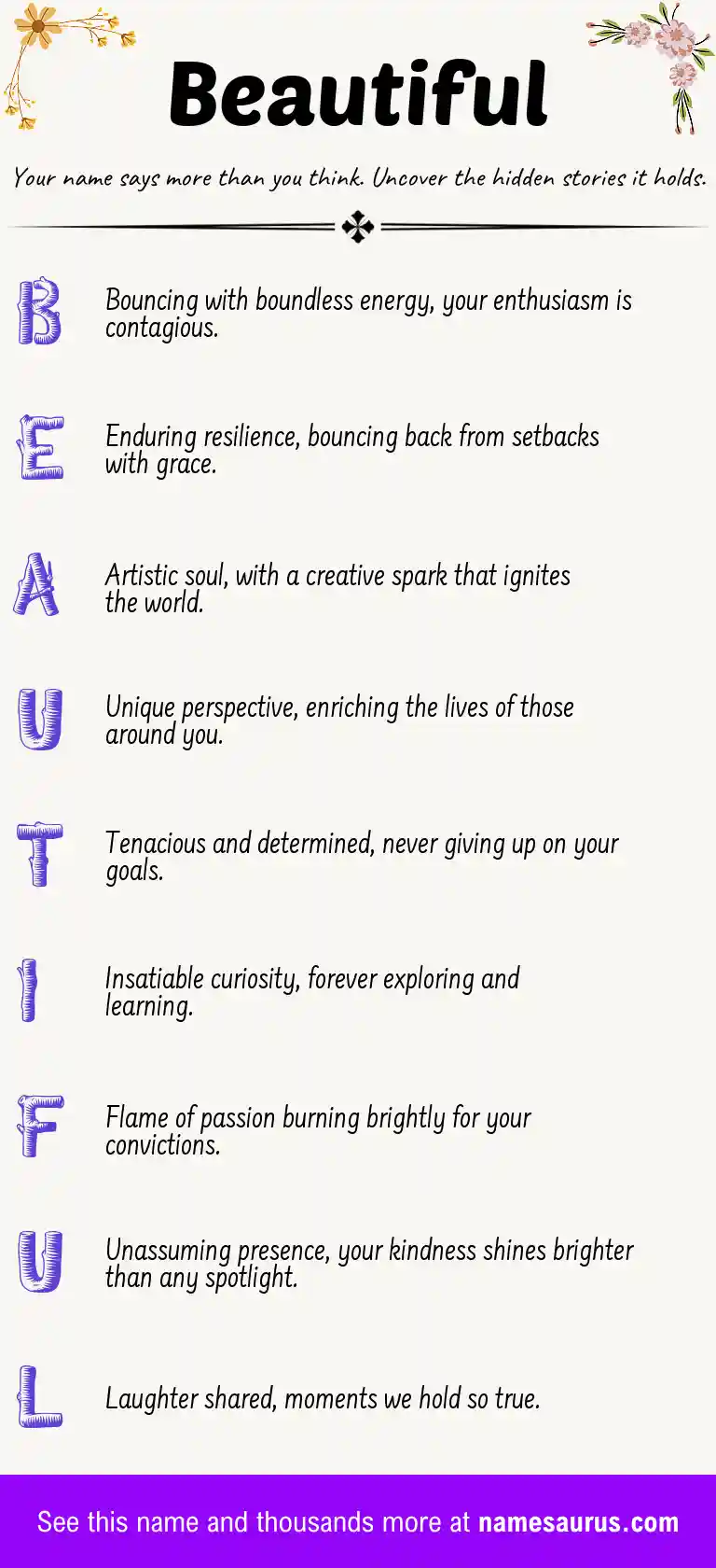 Acrostic poem about Beautiful.