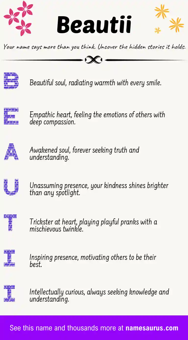 Acrostic poem about Beautii.