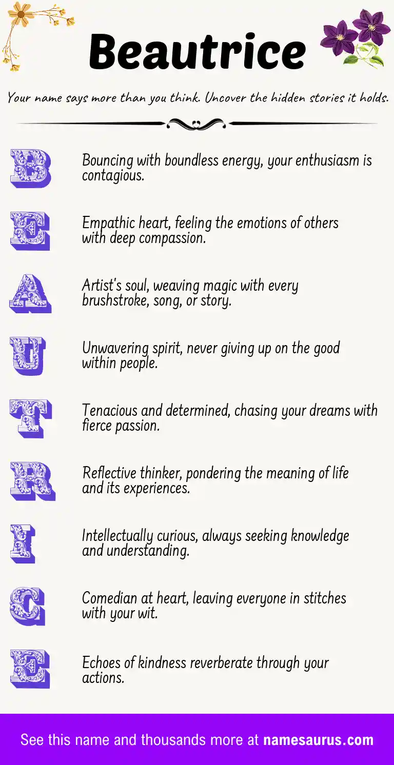Acrostic poem about Beautrice.