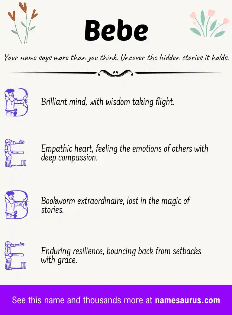 Acrostic poem about Bebe.