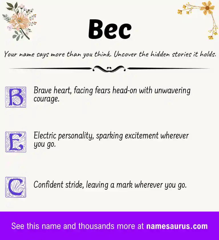 Acrostic poem about Bec.