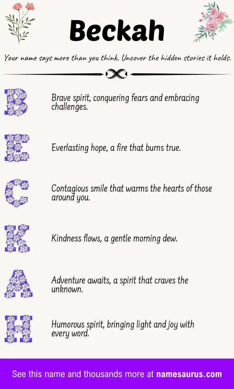 Acrostic poem about Beckah.