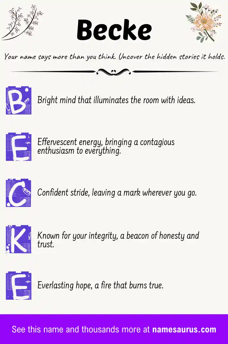 Acrostic poem about Becke.