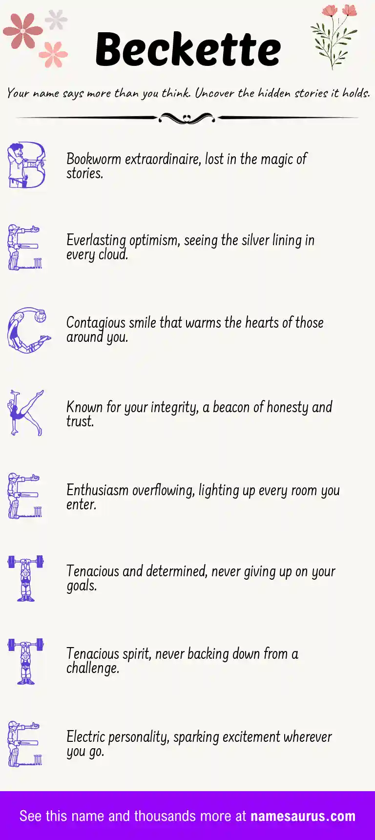 Acrostic poem about Beckette.