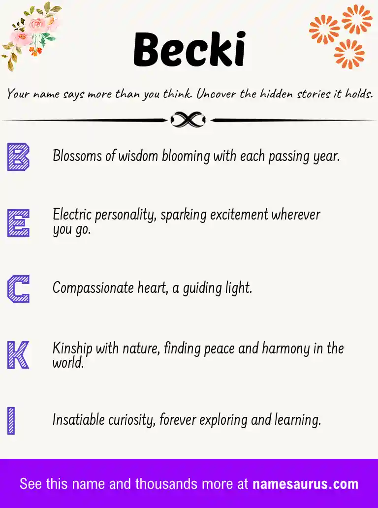 Acrostic poem about Becki.
