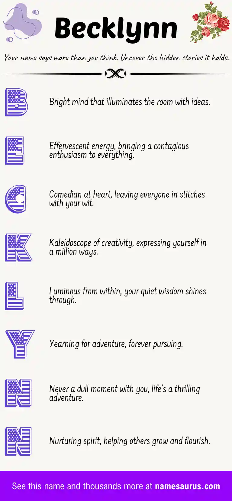 Acrostic poem about Becklynn.