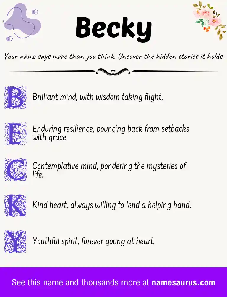Acrostic poem about Becky.