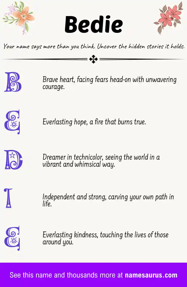 Acrostic poem about Bedie.