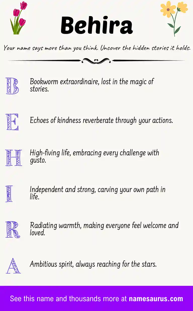 Acrostic poem about Behira.