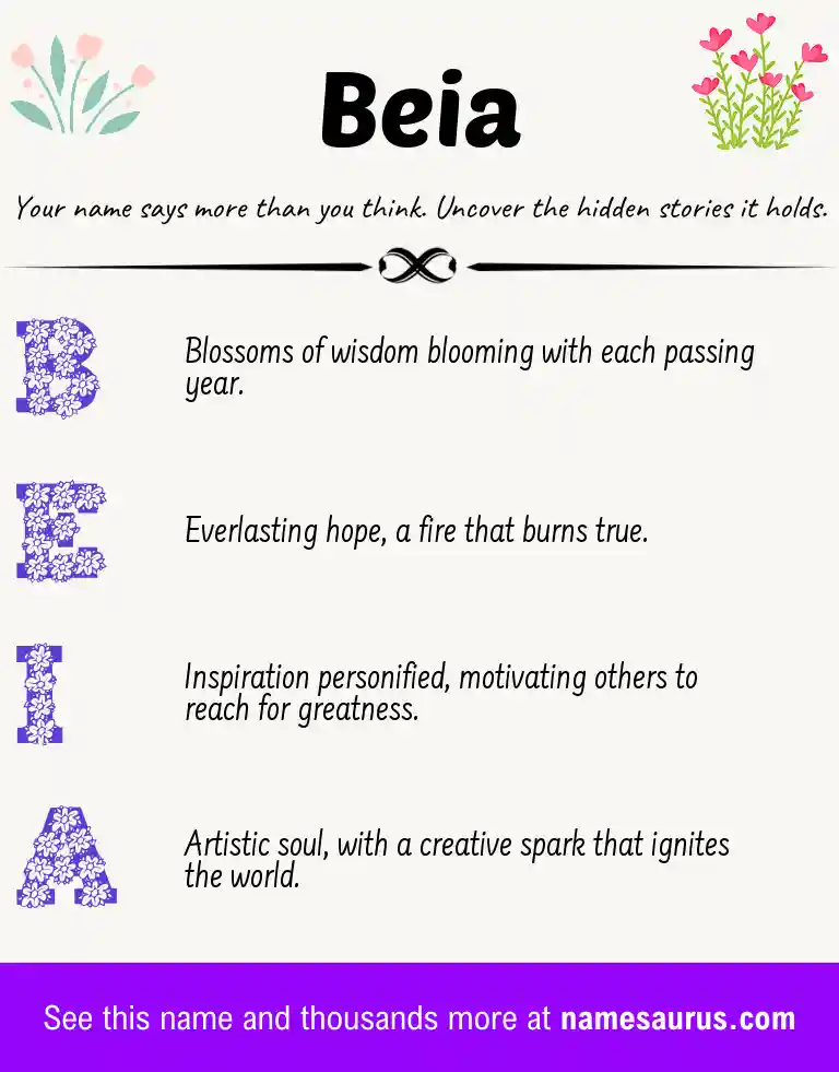Acrostic poem about Beia.