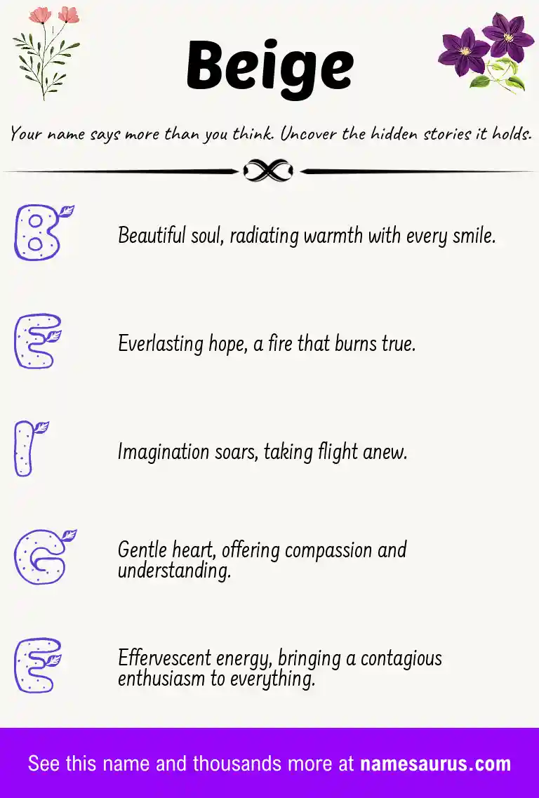 Acrostic poem about Beige.