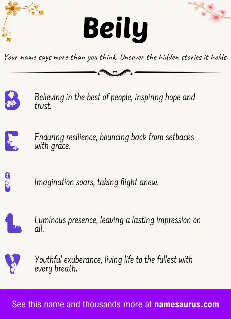 Acrostic poem about Beily.
