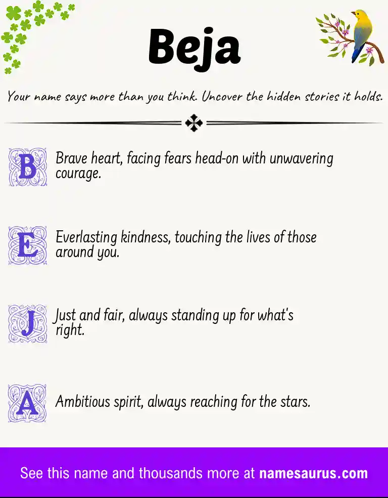 Acrostic poem about Beja.