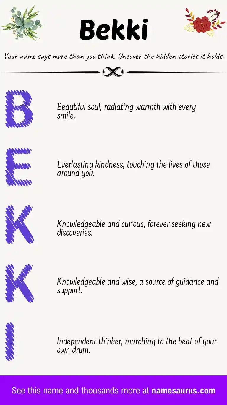 Acrostic poem about Bekki.