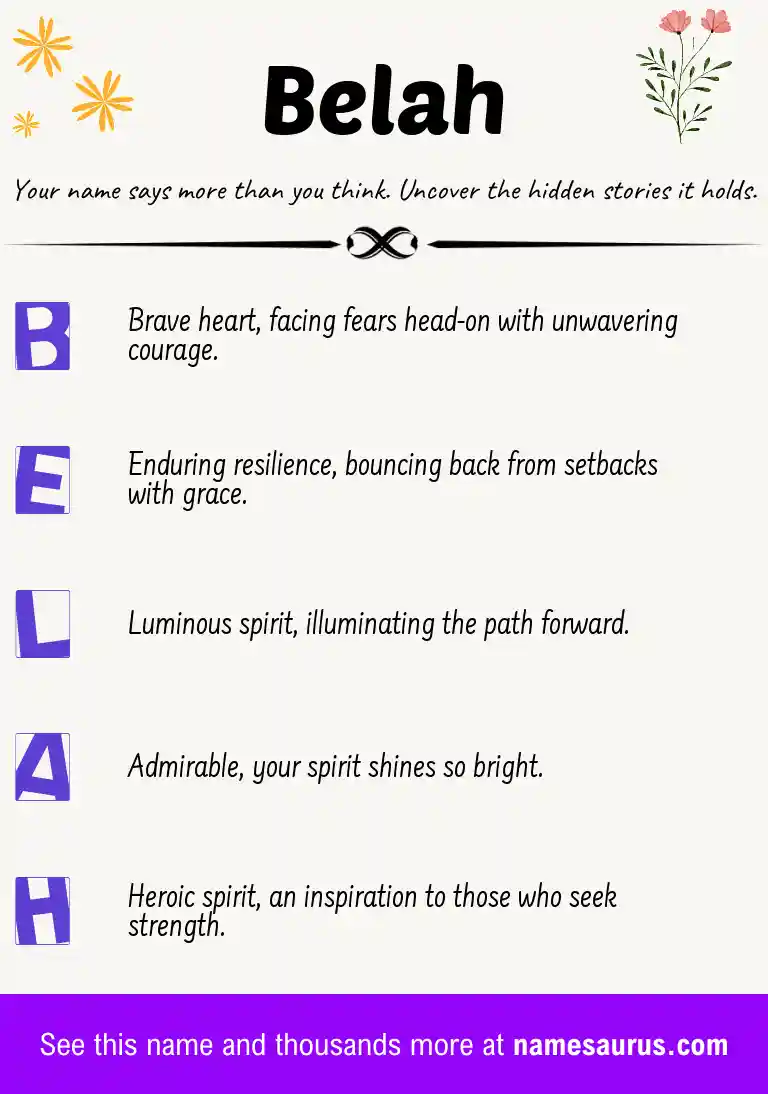 Acrostic poem about Belah.